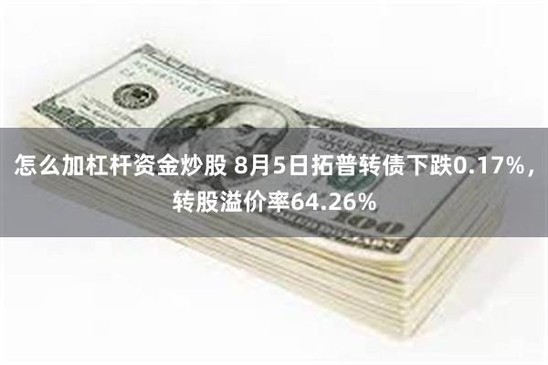 怎么加杠杆资金炒股 8月5日拓普转债下跌0.17%，转股溢价率64.26%