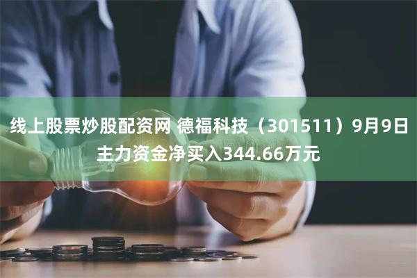 线上股票炒股配资网 德福科技（301511）9月9日主力资金净买入344.66万元